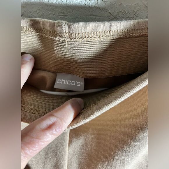 CHICO’S So Slimming Juliet jersey ankle pants khaki, w/ side vents at ankle-love - Picture 2 of 9